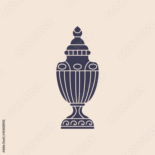 Ancient Greek amphora isolated vector illustration. Antique Greece vase design element.	