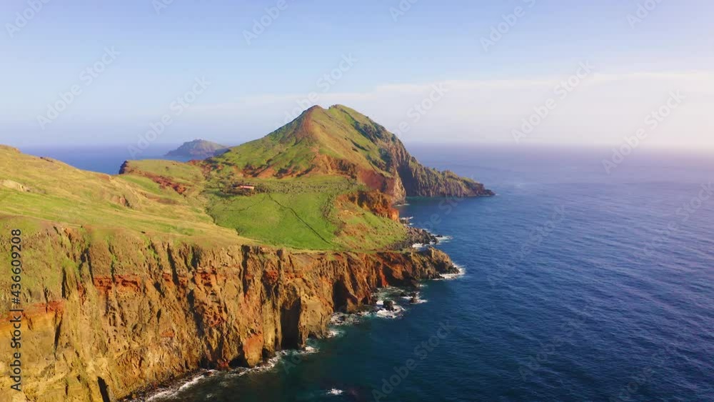 Flying around the Ponta de Sao Lourenco peninsula in Madeira, Portugal Flying around the Ponta de Sao Lourenco peninsula in Madeira, Portugal