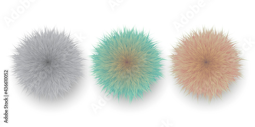 Abstract fur texture with blend effect likes flowers vector illustration fur isolated on white background