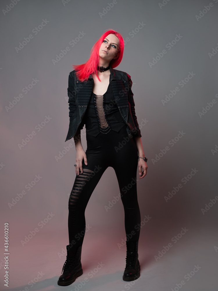 Kitsch style, fashion of the future. mixing styles. A young woman Kitsch style, fashion of the future. mixing styles. A young woman