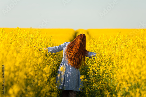 Beautiful pregnant woman portrait on the agriculture field