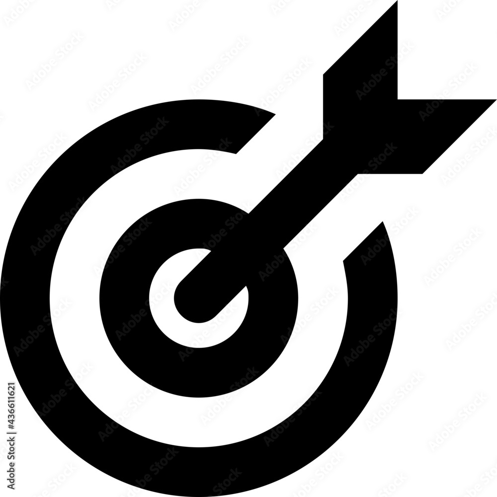 Bullseye Glyph Vector Icon Bullseye Glyph Vector Icon
