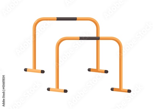 Dip stand or station for bodyweight exercises. Gym equipment for home and gym training, strength workout. Flat vector illustration isolated on white background