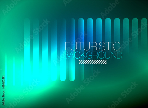 Bright neon color techno abstract background  shiny glowing neon lines in the dark background