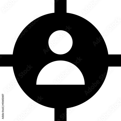 User Target Glyph Vector Icon 