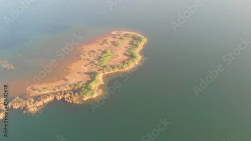 Aerial View Of Island In Keenjhar Lake In Thatta In Pakistan  photo