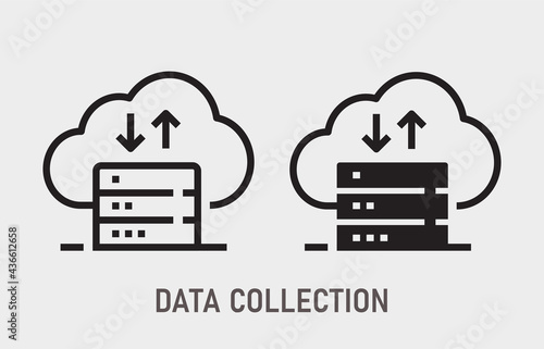 Data collection icon on white background. Vector illustration.