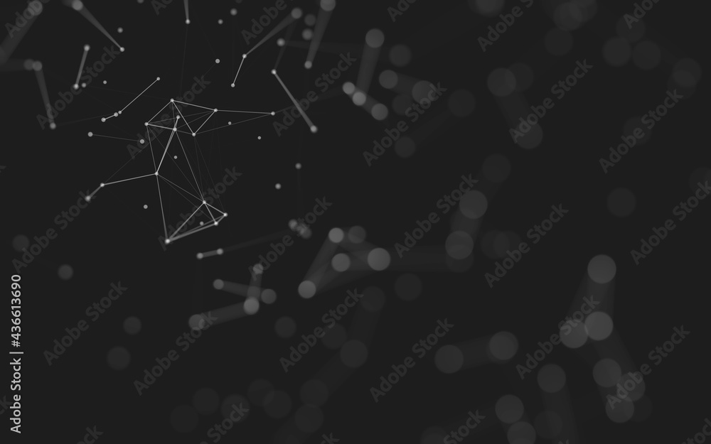 Abstract background. Molecules technology with polygonal shapes, connecting dots and lines. Connection structure. Big data visualization. Abstract background. Molecules technology with polygonal shapes, connecting dots and lines. Connection structure. Big data visualization.