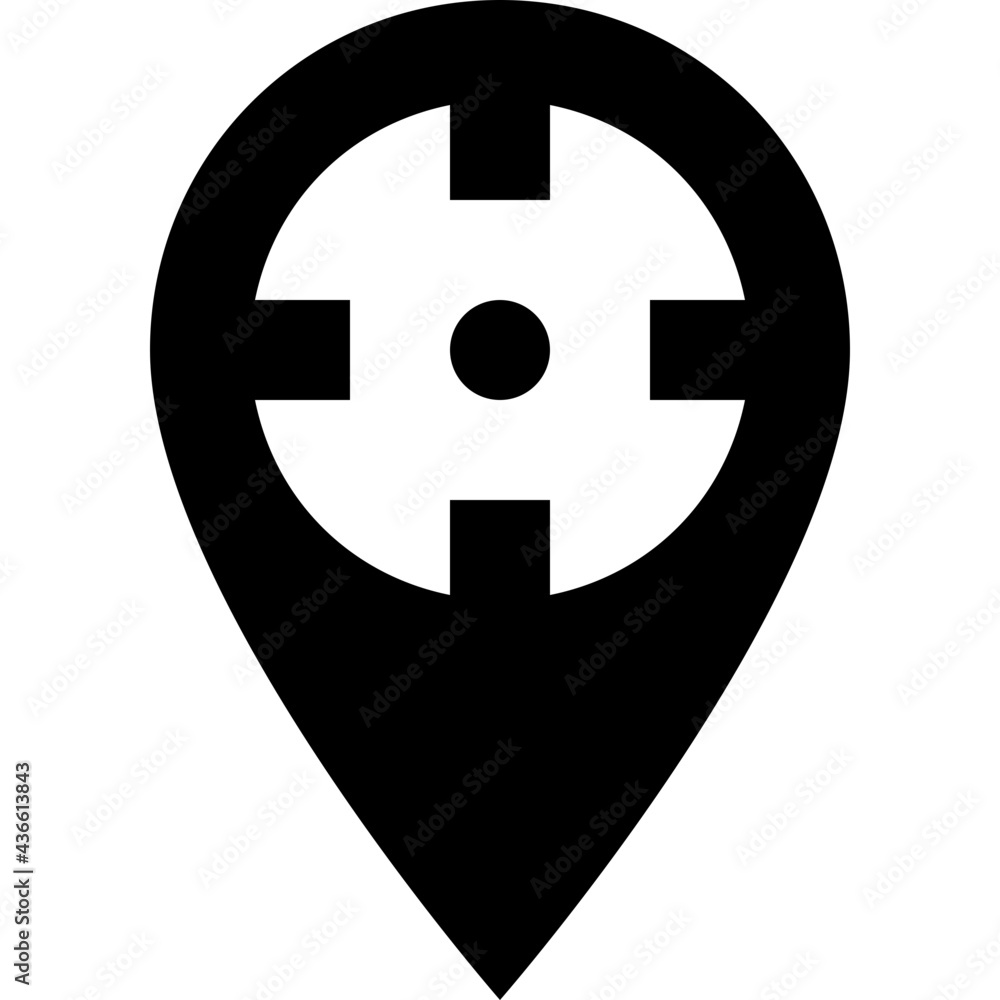 Obraz premium Location Target Glyph Vector Icon