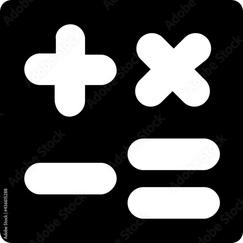 Math Symbols Glyph Vector Icon