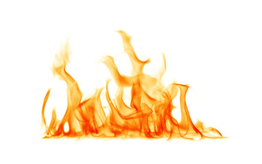 Fire flames on a white background.