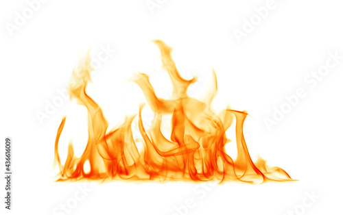 Fire flames on a white background.