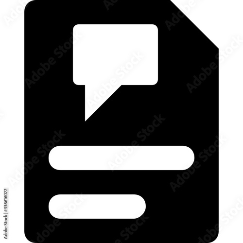 Document Glyph Vector Icon