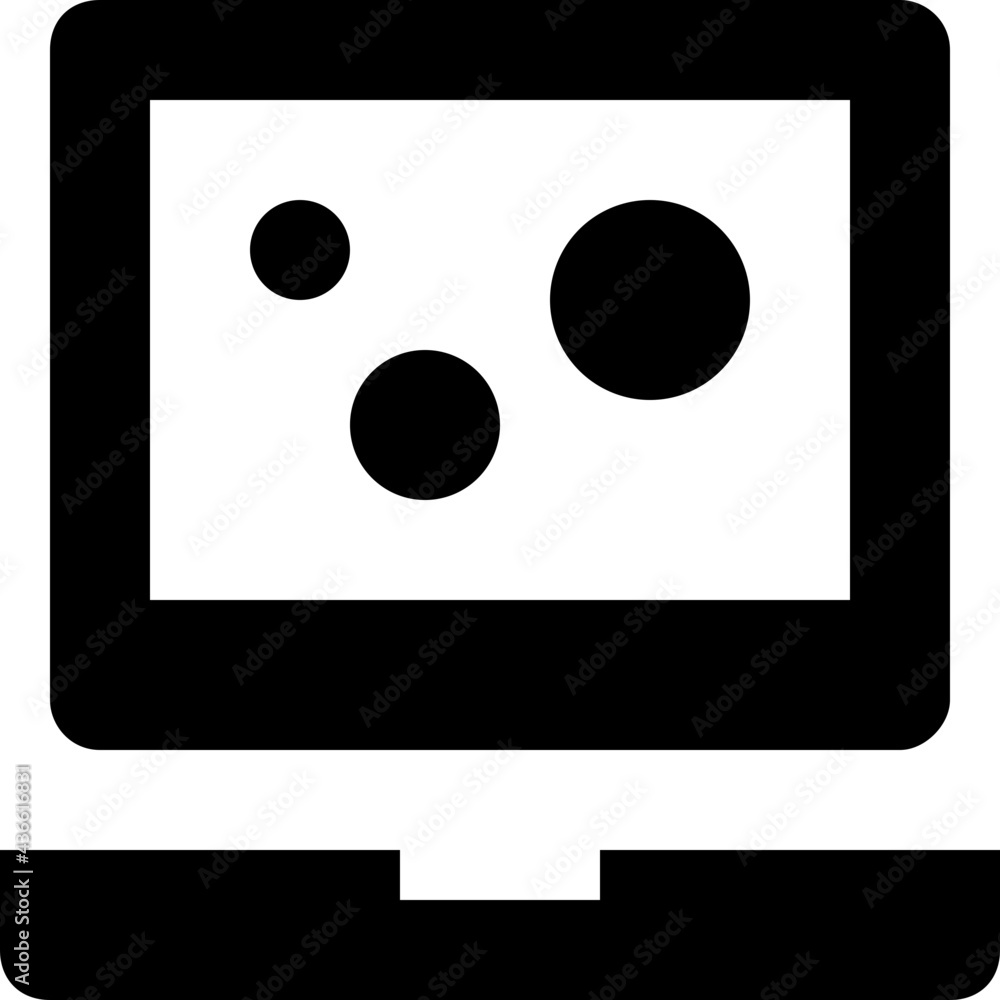 Laptop Glyph Glyph Vector Icon