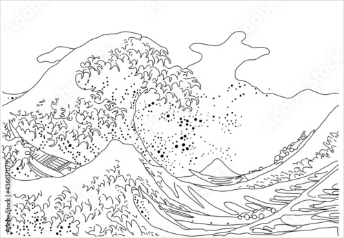 "The Great Wave in Kanagawa", also known as the Great Wave Fototapet