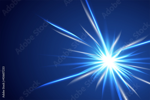 青い放射状背景　Radial abstract ray background