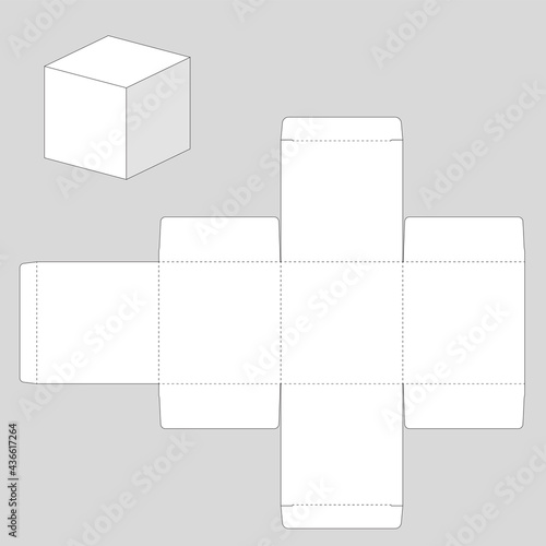 Cube Square Paper Box Graphic Template