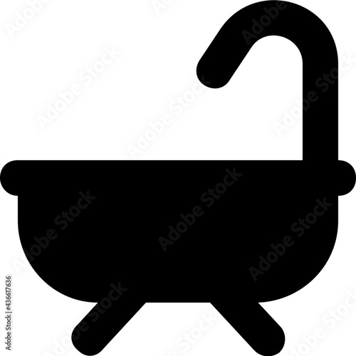 Bathtub Glyph Vector Icon