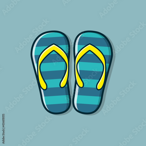 summer slipper cartoon vector illustration design