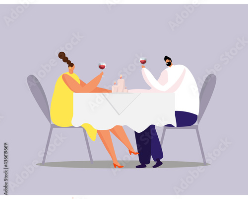 Couple in the restaurant