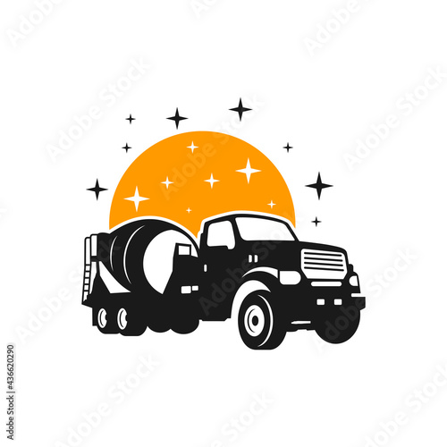 concrete mixer transport car logo