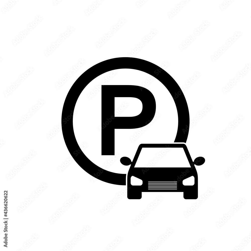 Parking icon isolated on white background Parking icon isolated on white background