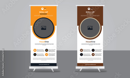 Roll up banner design for corporate advertisement