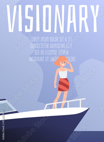 Visionary and future goals card or banner design, flat vector illustration.