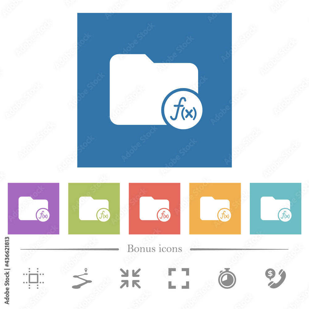 Directory functions flat white icons in square backgrounds Directory functions flat white icons in square backgrounds