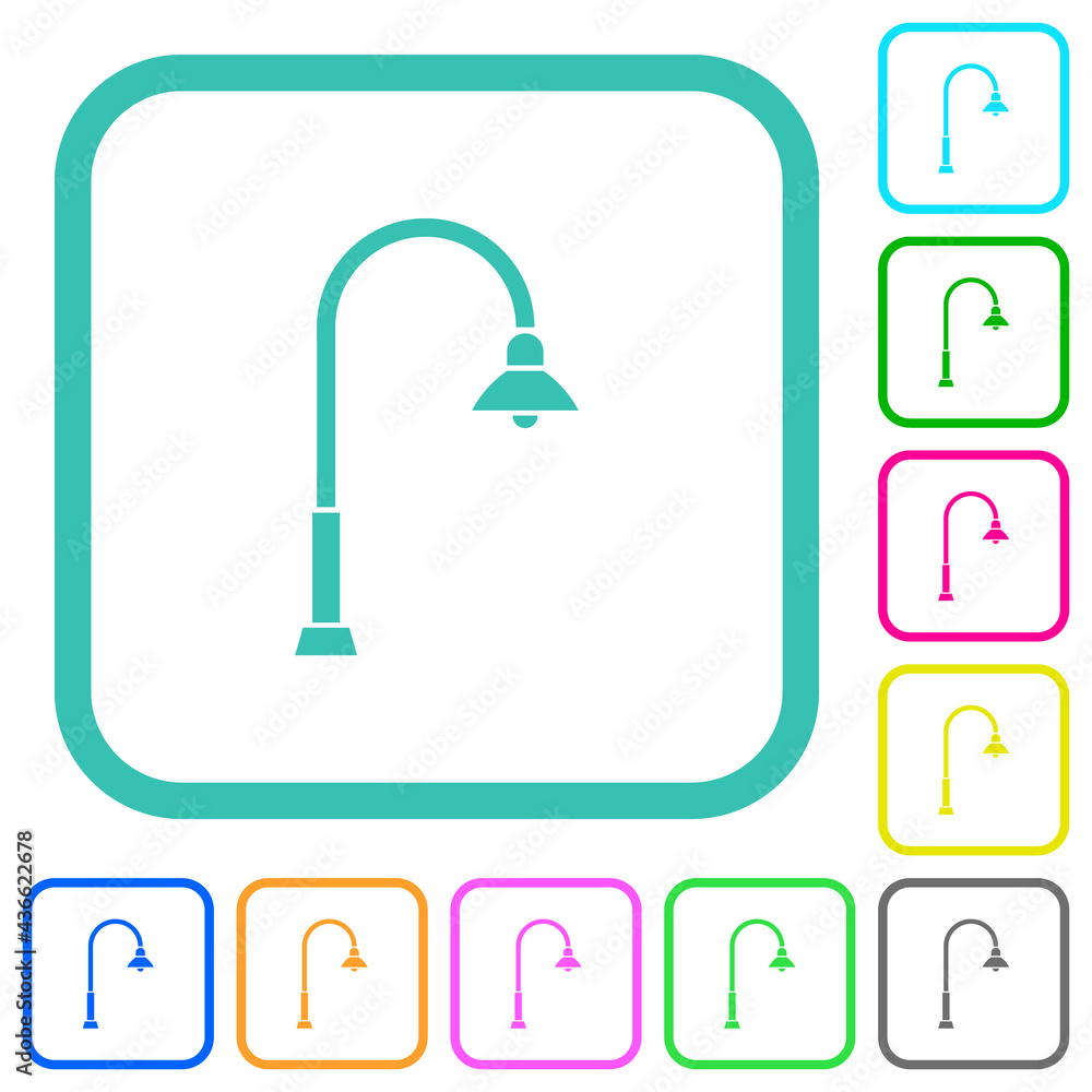 Street lamp vivid colored flat icons Street lamp vivid colored flat icons