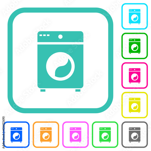 Washing machine vivid colored flat icons