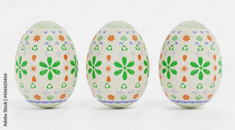 Realistic 3D Render of Easter Eggs Realistic 3D Render of Easter Eggs