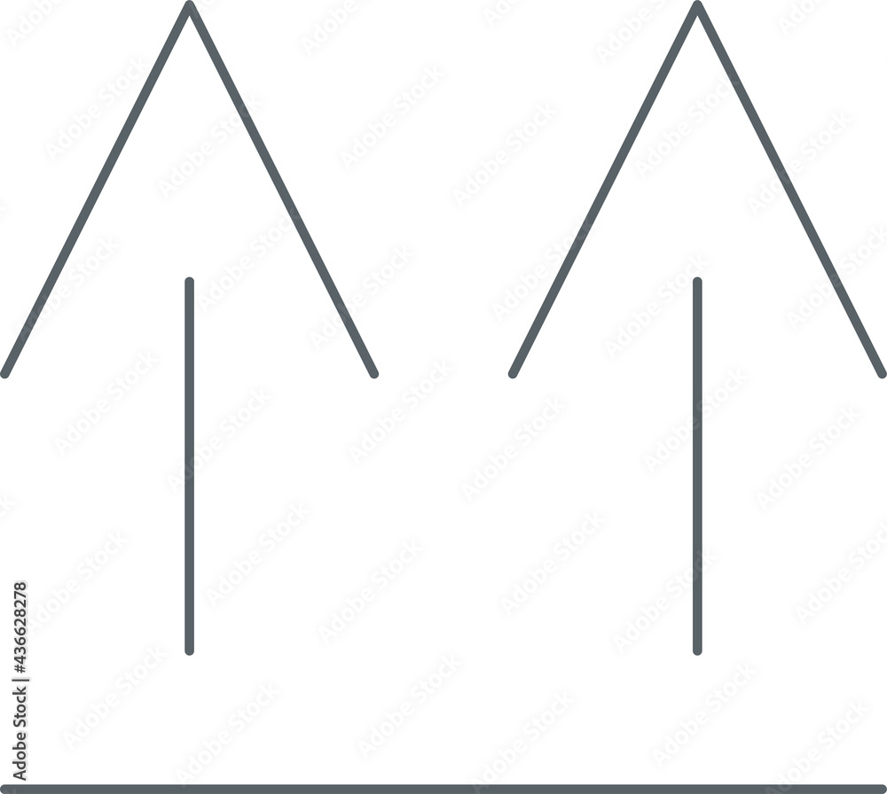 Up icon by the box. Direction. Vector, line, one color. Up icon by the box. Direction. Vector, line, one color.