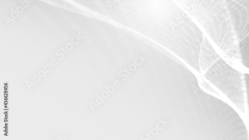 Dot white gray wave light technology texture background. Abstract big data digital concept. 3d rendering.