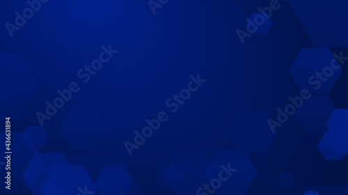 Abstract hexagon geometric blue pattern technology medical and science dark background.