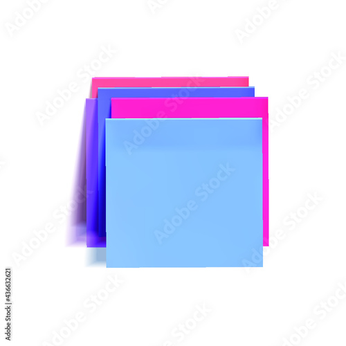 Vector colorul memo stickers, colored paper, sticky notes, blank frame template, square papers.
