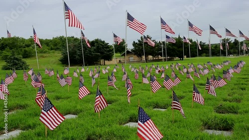 Wallpaper Mural American Flag decorations in National Cemetery on Memorial Day Holiday Torontodigital.ca