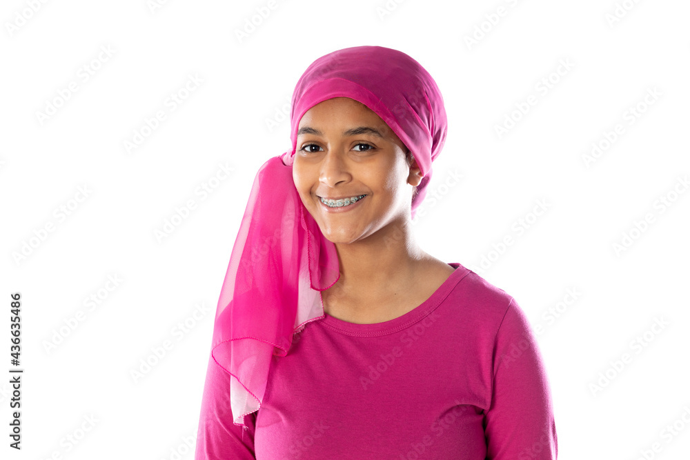 Young beautiful African woman wearing pink headscarf Young beautiful African woman wearing pink headscarf