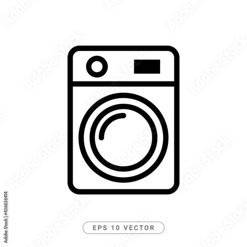 Waching Machine Flat Icon Vector illustration. Laundry Icon - EPS 10 Vector