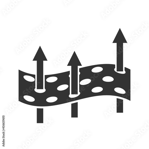 breathable icon, fabric vector, airflow illustration