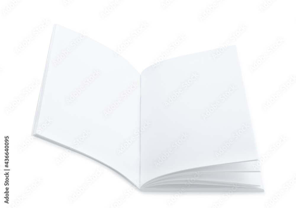 Open blank paper brochure isolated on white. Mockup for design Open blank paper brochure isolated on white. Mockup for design