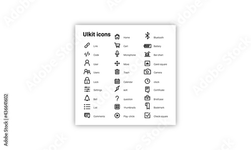 Modern UI Kit - Set of  line icon simple outline vector art design.