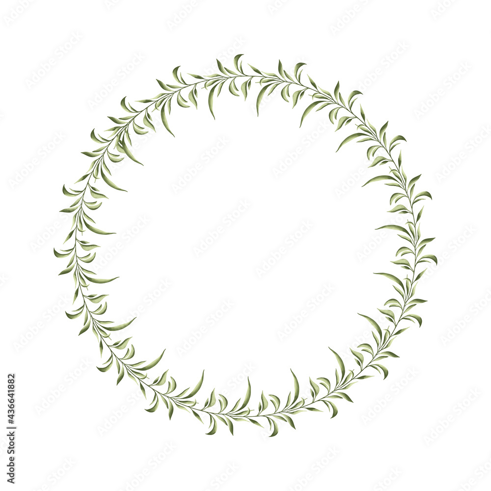 Floral wreath made of grass in circle Floral wreath made of grass in circle