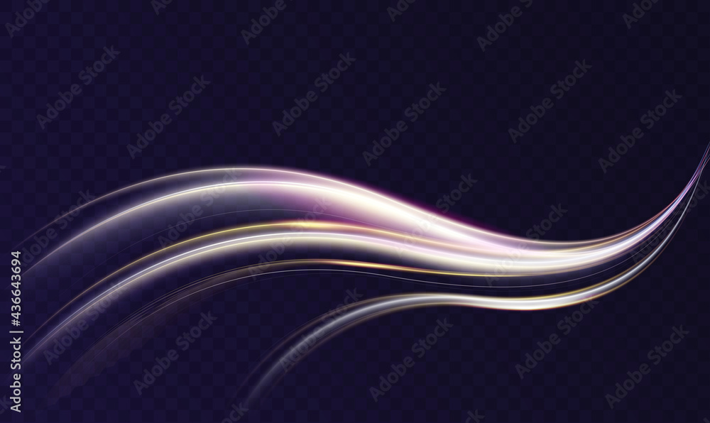 Glitter sparkle star trail, light effect, abstract waves flow vector ...