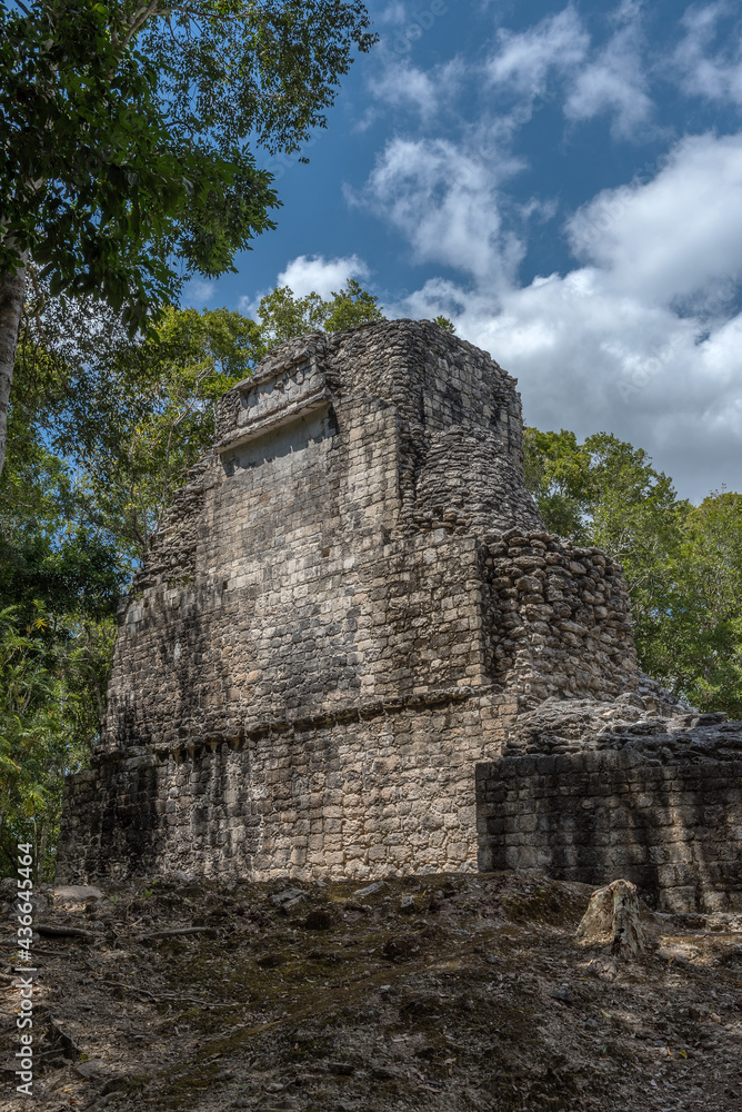 the ruins of the ancient mayan city of hormiguero, campeche, Mexico