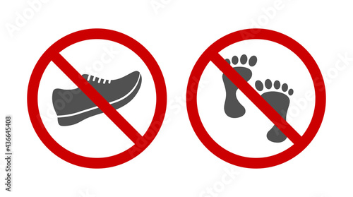 no shoes warning sign