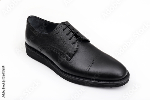 Classic black leather men's shoes