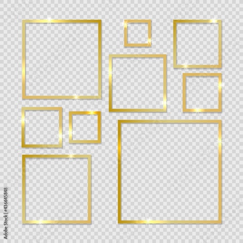 Square gold frames