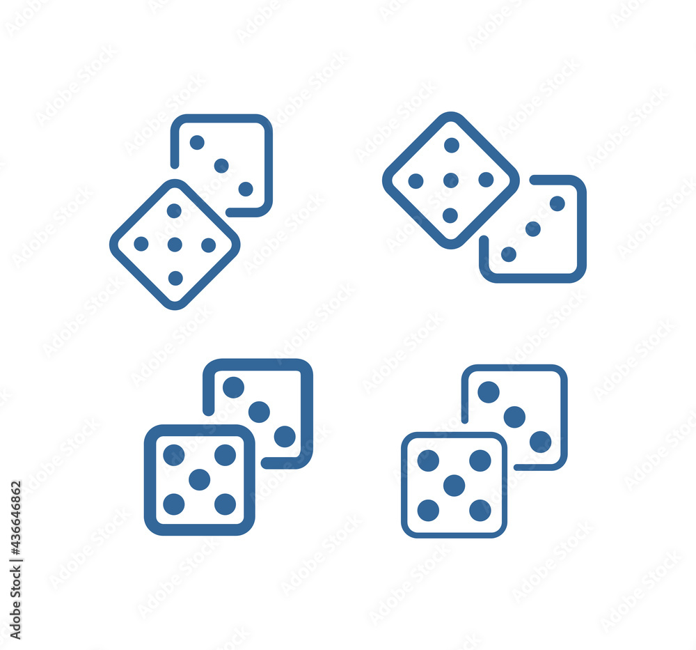 Dice vector linear icon set. Dice symbol Dice vector linear icon set. Dice symbol