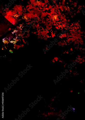 暗闇に光る赤い血の幻想的なテクスチャ背景